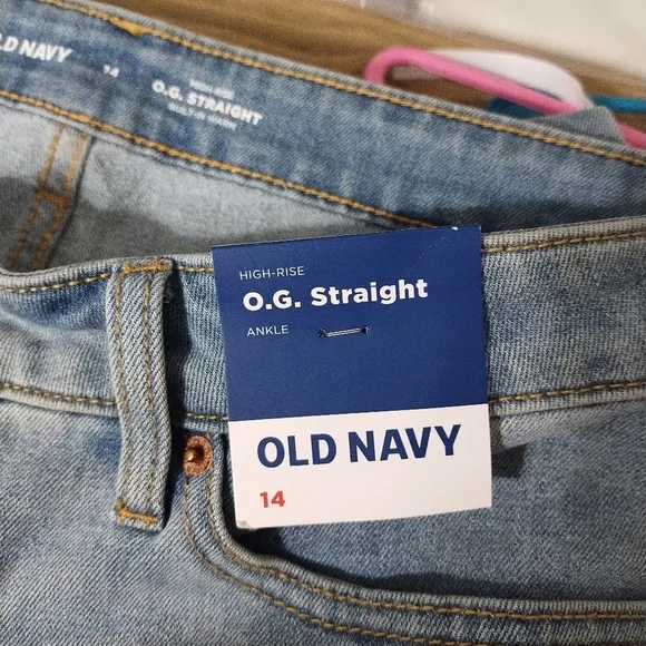 Old Navy Plus Size O.G. Straight‎ High Rise Ankle Casual Preppy Vacation Jean 14 - Picture 7 of 7